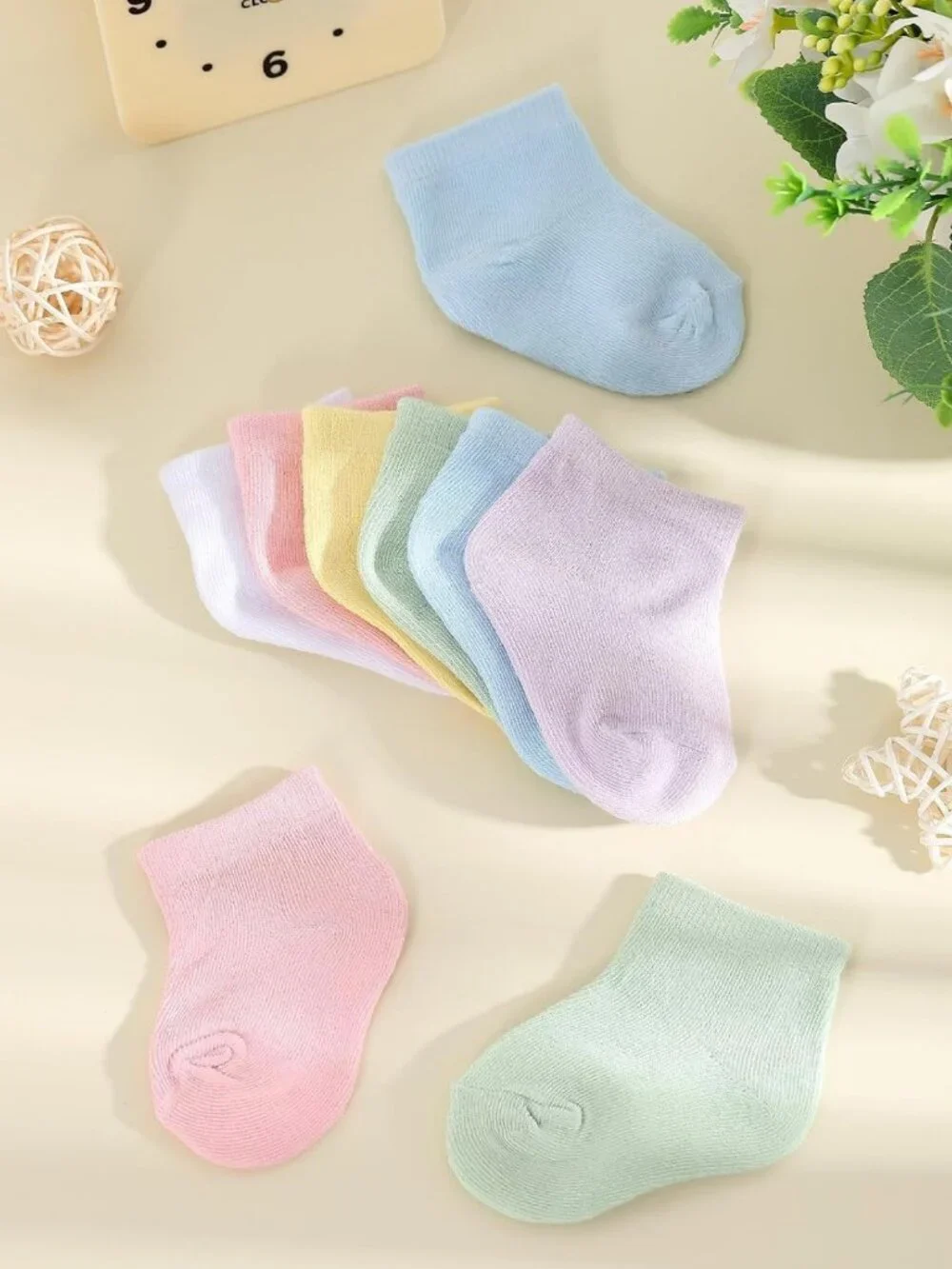 60 Pairs Unisex Cotton Newborn Baby Socks - Soft Infant Anklets, Bulk Set